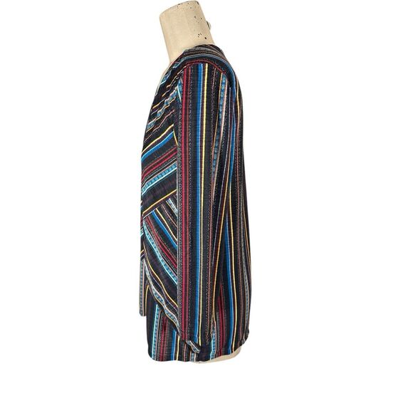 Dana Buchman Diagonal Stripe V-Neck Knit Blouse Top Women’s Sz M - Picture 2 of 5